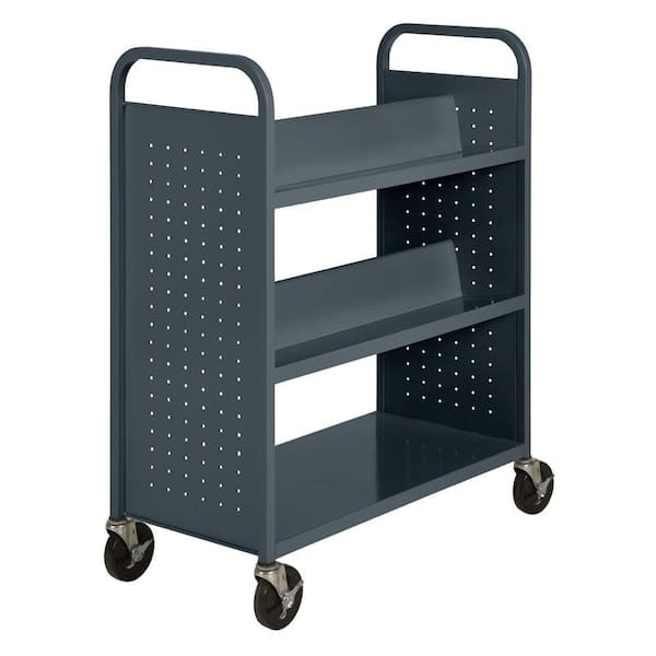 Sandusky Charcoal Mobile Steel Bookcase
