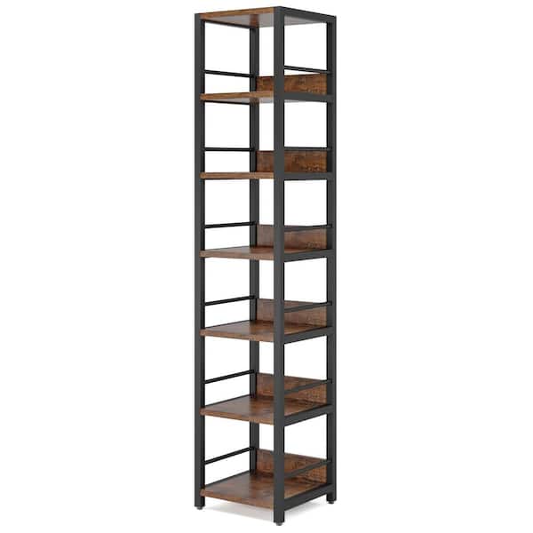 5 Tier Bookshelf with Drawer, Tall Narrow Bookcase with Shelves