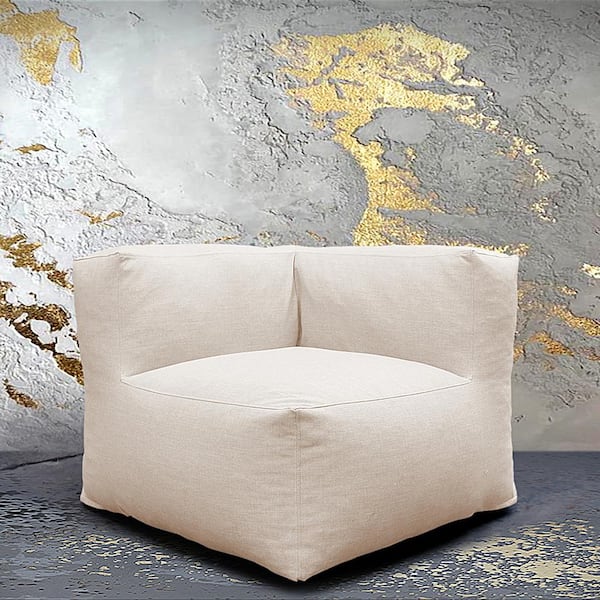 eVita Outdoor Patio Furniture Set Bean Bag Corner Chair (Light Beige)