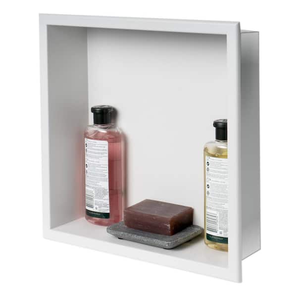 ALFI BRAND Matte White 16 in. x 16 in. Stainless Steel Niche