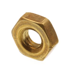 #12-24 Solid Brass Machine Screw Hex Nuts (50-Pack)
