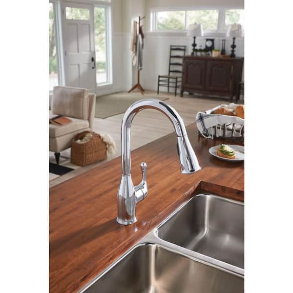 ㅎㅎ③ MOEN Kaden Single-Handle Pull-Down Sprayer Kitchen Faucet with