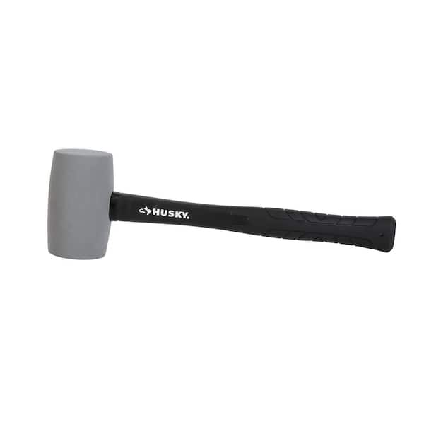 Husky 24 oz. Gray Rubber Mallet with Fiberglass Handle