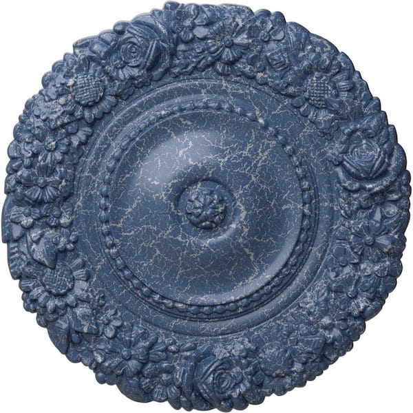 Ekena Millwork 2 in. x 21 in. x 21 in. Polyurethane Marseille Ceiling Medallion, Americana Crackle