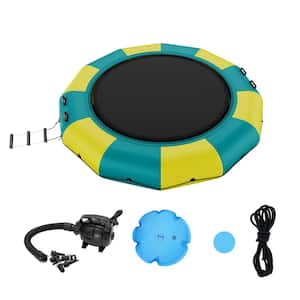 Inflatable Water Bouncer 13 ft. Recreational Water Trampoline Portable Bounce Swim Platform for Kids Adults