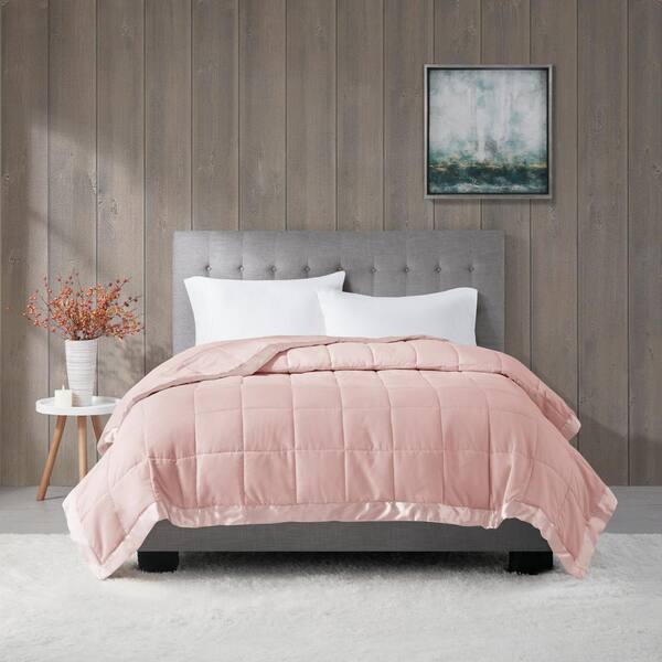 Madison Park Prospect Lightweight Blush Down Alternative King Quilted  Blanket with Satin Trim MP51-5156 - The Home Depot