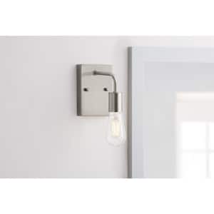 Northvale 4.4 in. 1-Light Brushed Nickel Industrial Bathroom Vanity Light