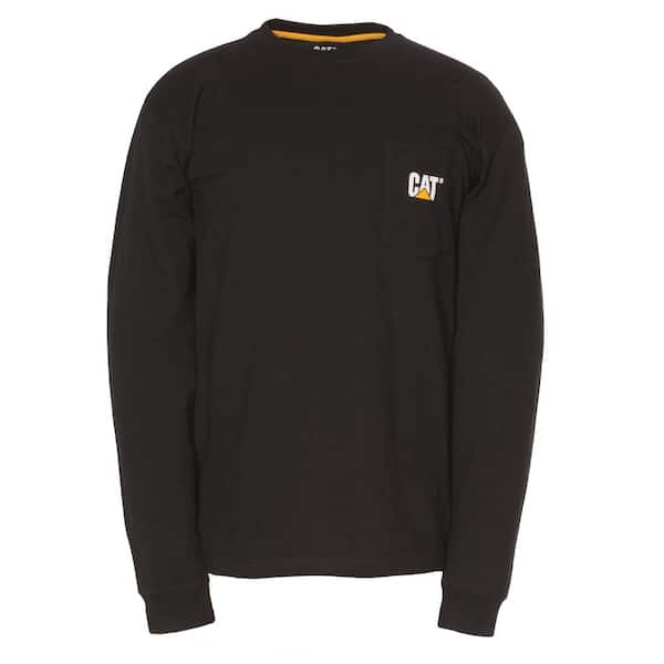 Caterpillar Trademark Men's 2X-Large Black Cotton Long Sleeve Pocket T-Shirt
