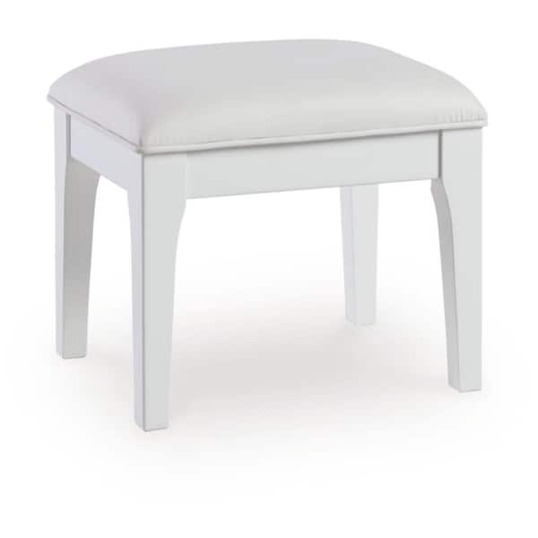 Signature DESIGN BY ASHLEY Chalanna White 18 in. Tall Makeup Vanity Stool
