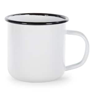 Black Rolled Edge 12 oz. Enamelware Coffee Mug (Set of 4)
