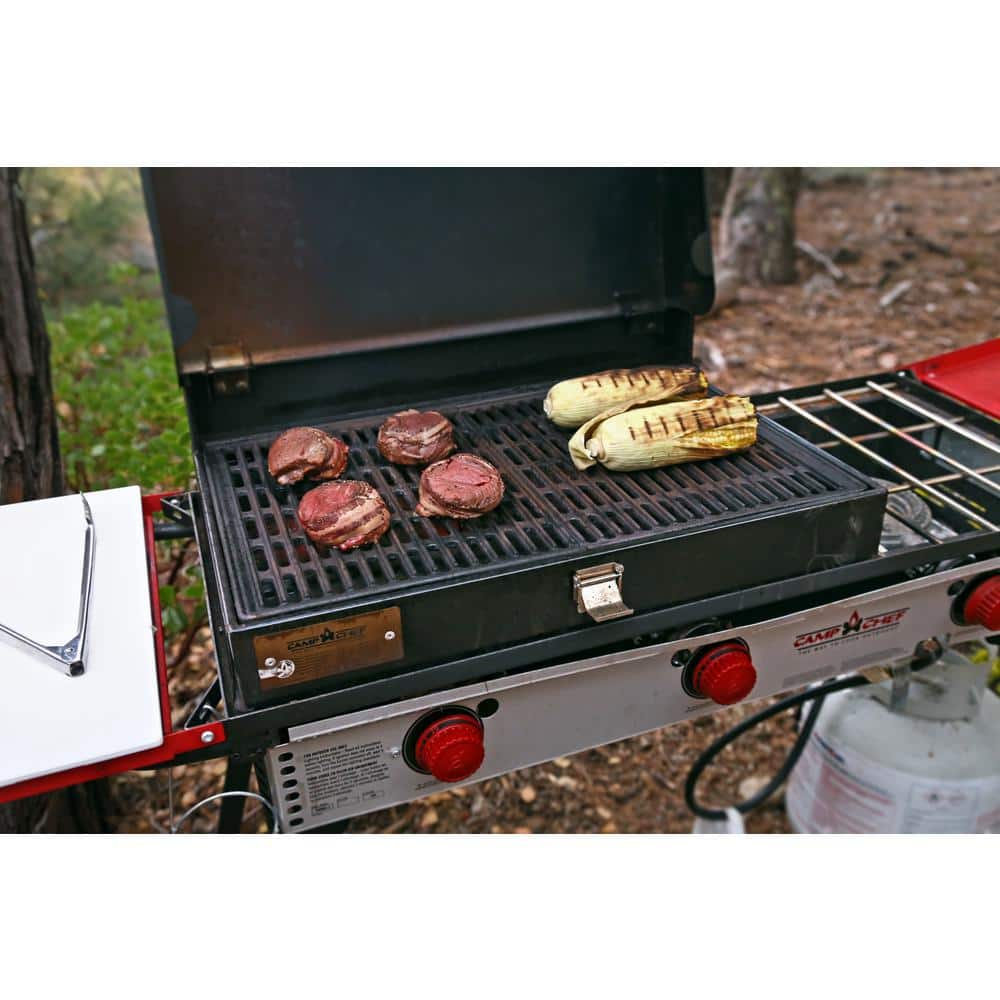 Pro 90X Black and Red 3-Burner Gas Stove