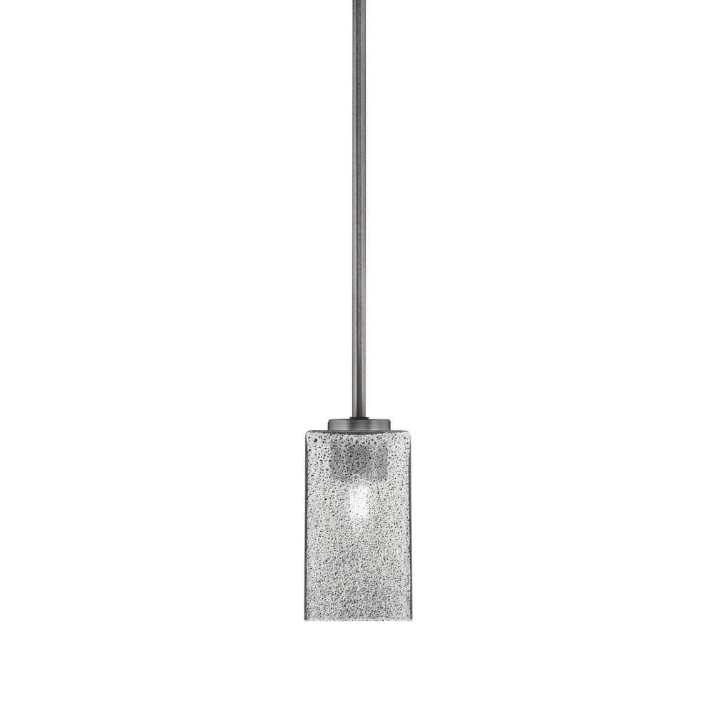 Cottonwood 100-Watt 1-Light Graphite Shaded Pendant Light with 3.5 in. Squa
