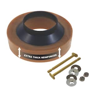 Extra Thick Reinforced Toilet Wax Ring with Plastic Horn and Zinc-Plated Toilet Bolts