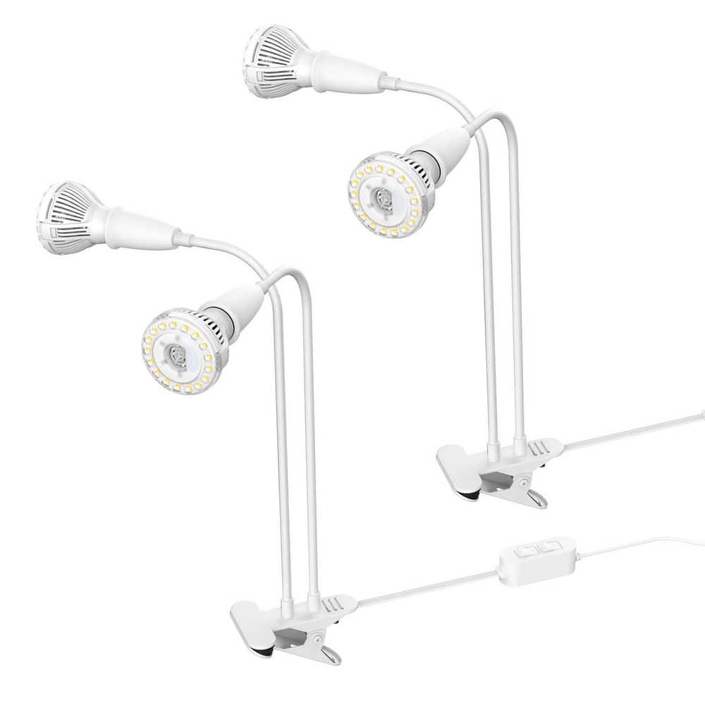 300-Watt Equivalent Full Spectrum White Clip-on Gooseneck Grow Light for Indoor Plants 4000K Daylight (2-Pack) price history on PriceWatchPro