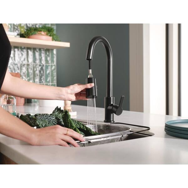 Peerless Flute Single Handle Pull Down Sprayer Kitchen Faucet in
