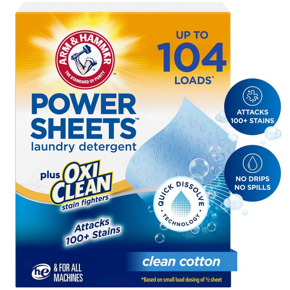 Clean Cotton Plus OxiClean Stain Fighters Power Sheets Laundry Detergent, 52 ct. (104 Loads) price history on PriceWatchPro