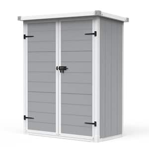 4.4 ft. W x 2.2 ft. D Plastic Storage Shed Outdoor Storage Cabinet with Floor and 2-Foldable Shelves (10 sq. ft.)