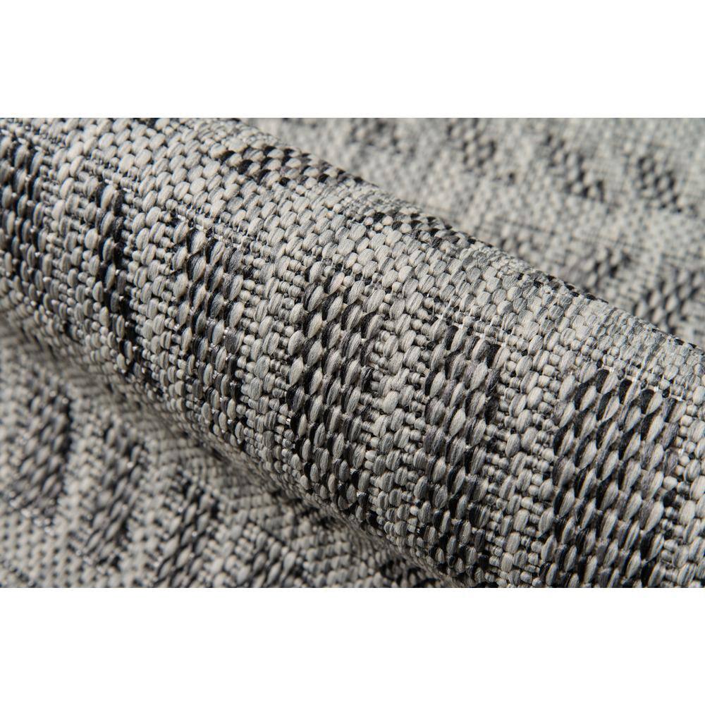 Geometric Charcoal Gray Easy-Care Polypropylene Area Rug