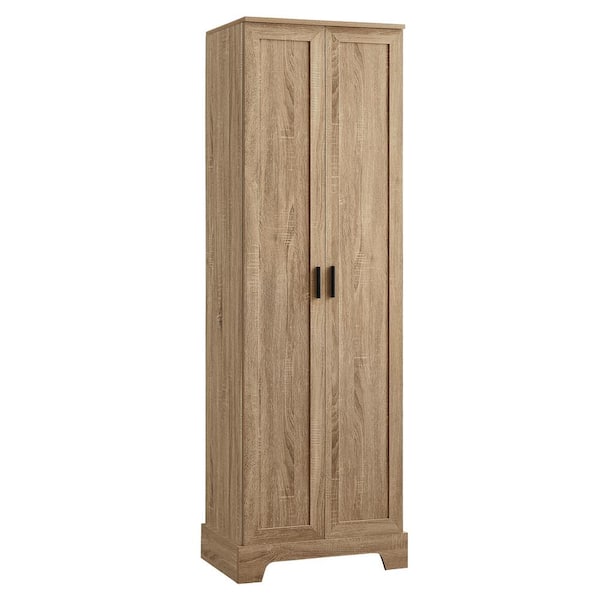 FUNKOL 23.3 in. W x 16.9 in. D x 71.2 in. H Brown Tall Bathroom Storage Large Linen Cabinet with 2 Doors, Adjustable Shelf