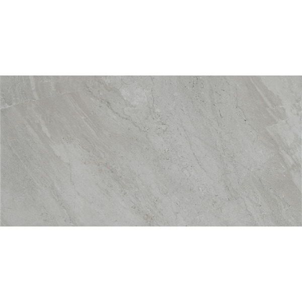 Alvoro Gray Matte 12 in. x 24 in. Porcelain Stone Look Floor and