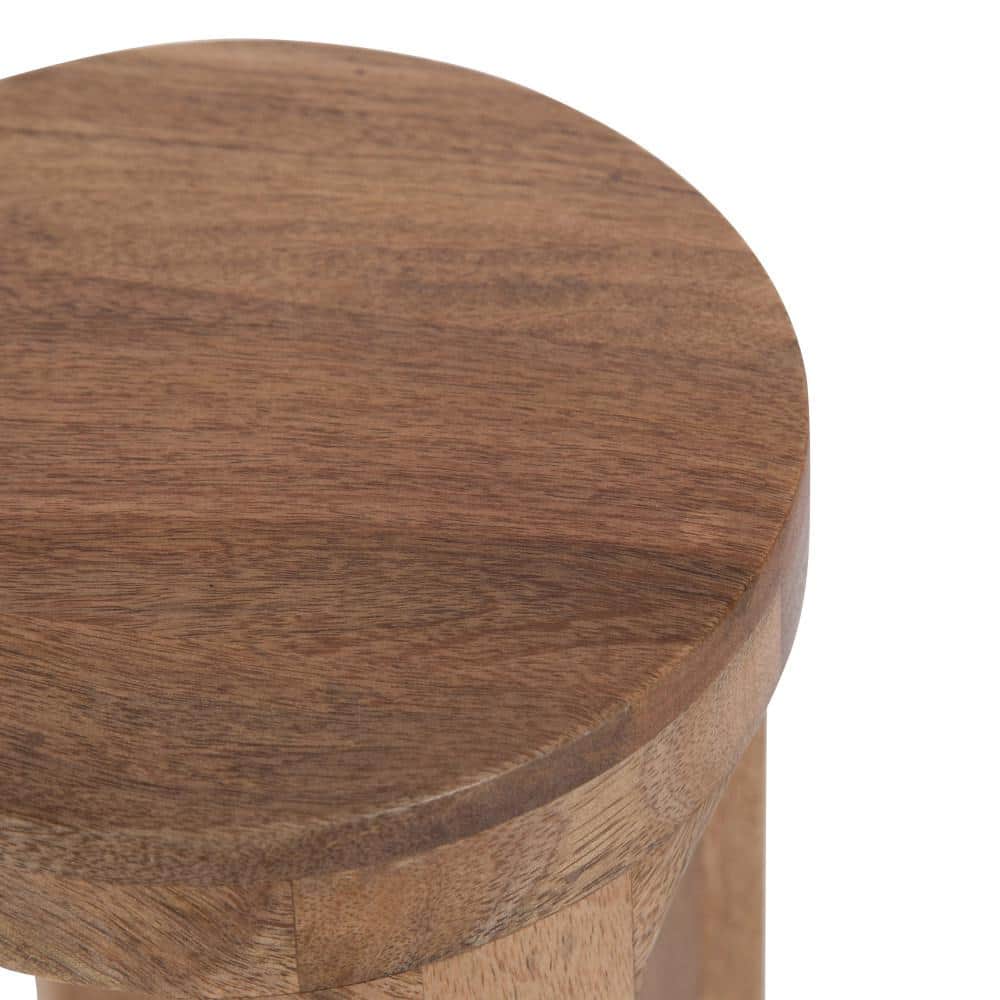 Dahl Natural Mango Wood Slatted Drink Table, 8 x 23
