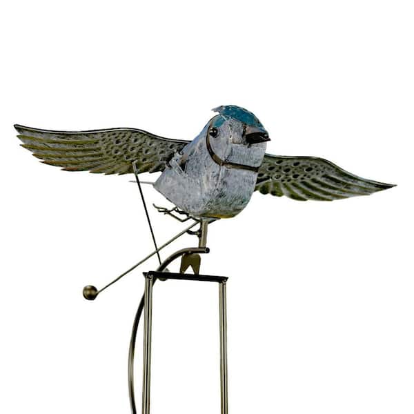 Zaer Ltd. International 61 in. Tall Flying Blue Jay Iron Swing Stake