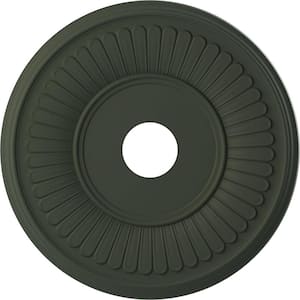 19 in. O.D. x 3-1/2 in. I.D. x 1 in. P Berkshire Thermoformed PVC Ceiling Medallion in UltraCover Satin Hunt Club Green