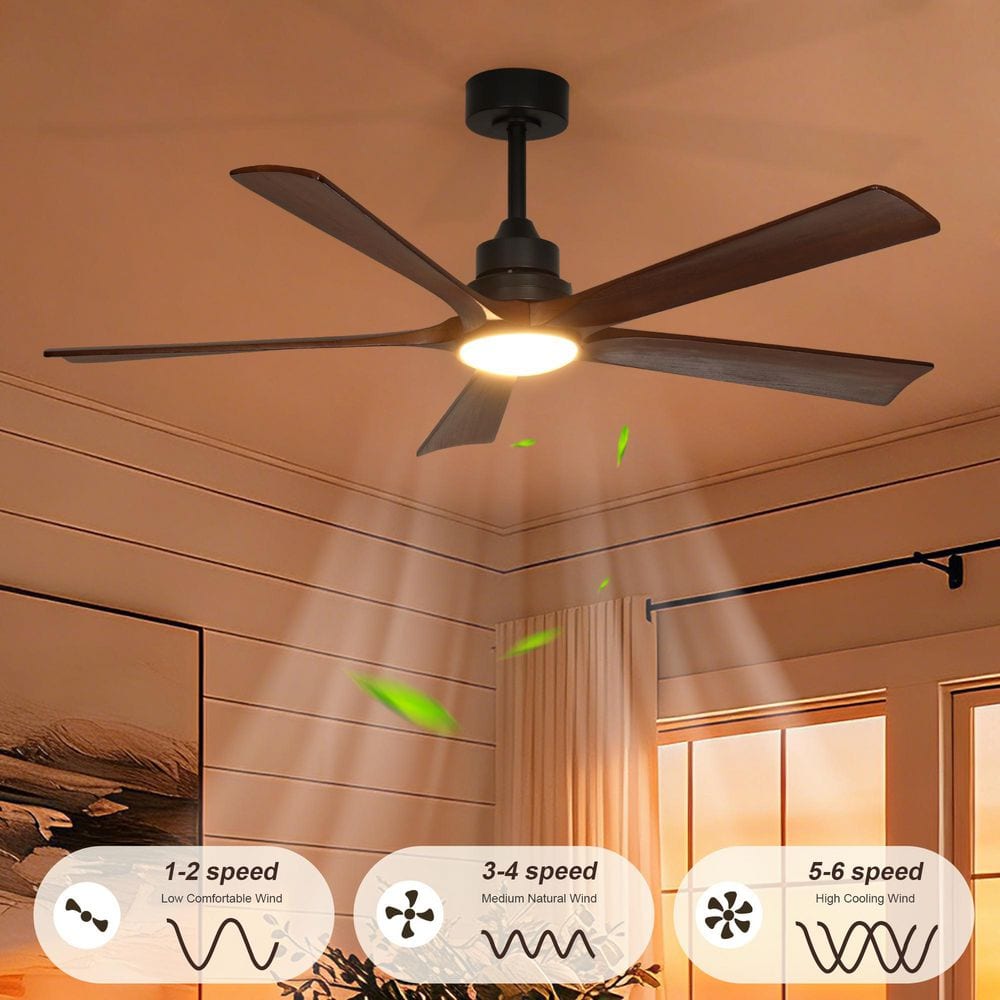 TOZING 52 in. Led Indoor Modern Dimmable Low Profile Black