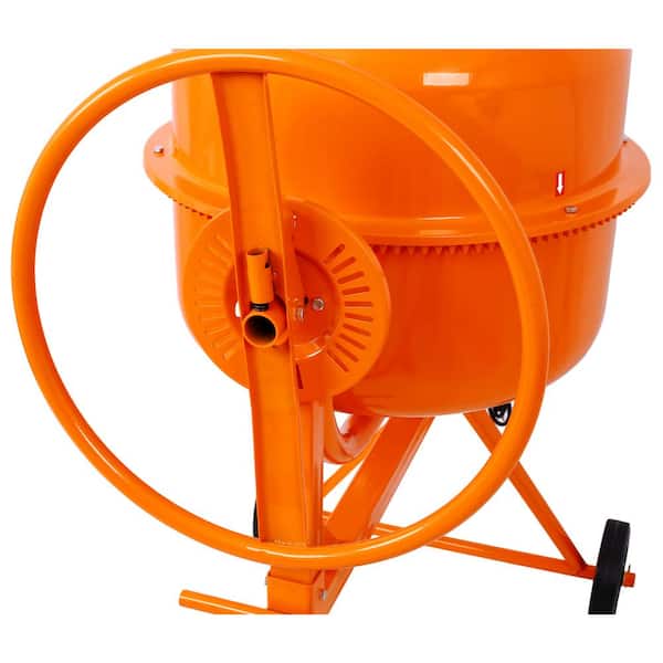 5 Cu. ft Electric Concrete Mixer Machine, Portable Power Cement Mixers for Mortar, Stucco and Fodder, Orange