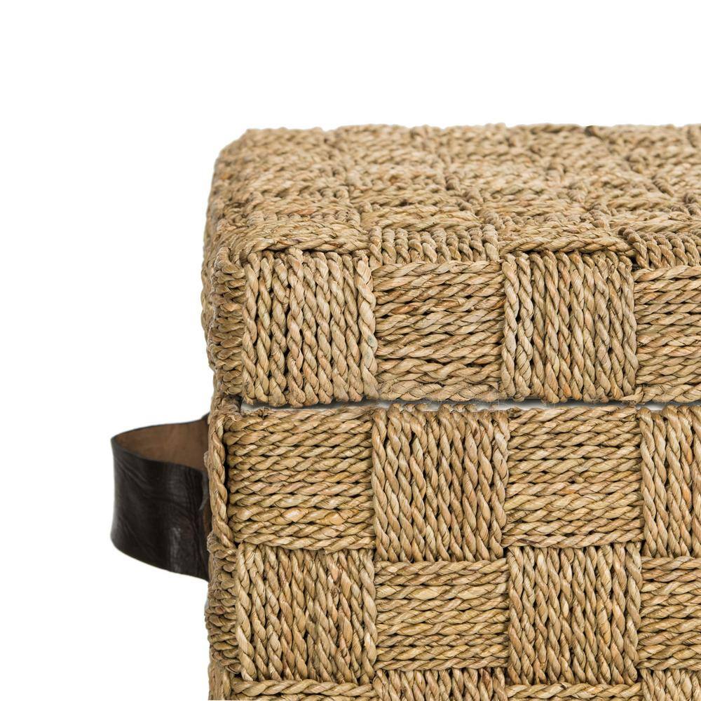 Ashban Coastal Woven Seagrass 39" Coffee Table Trunk in Burlap Brown