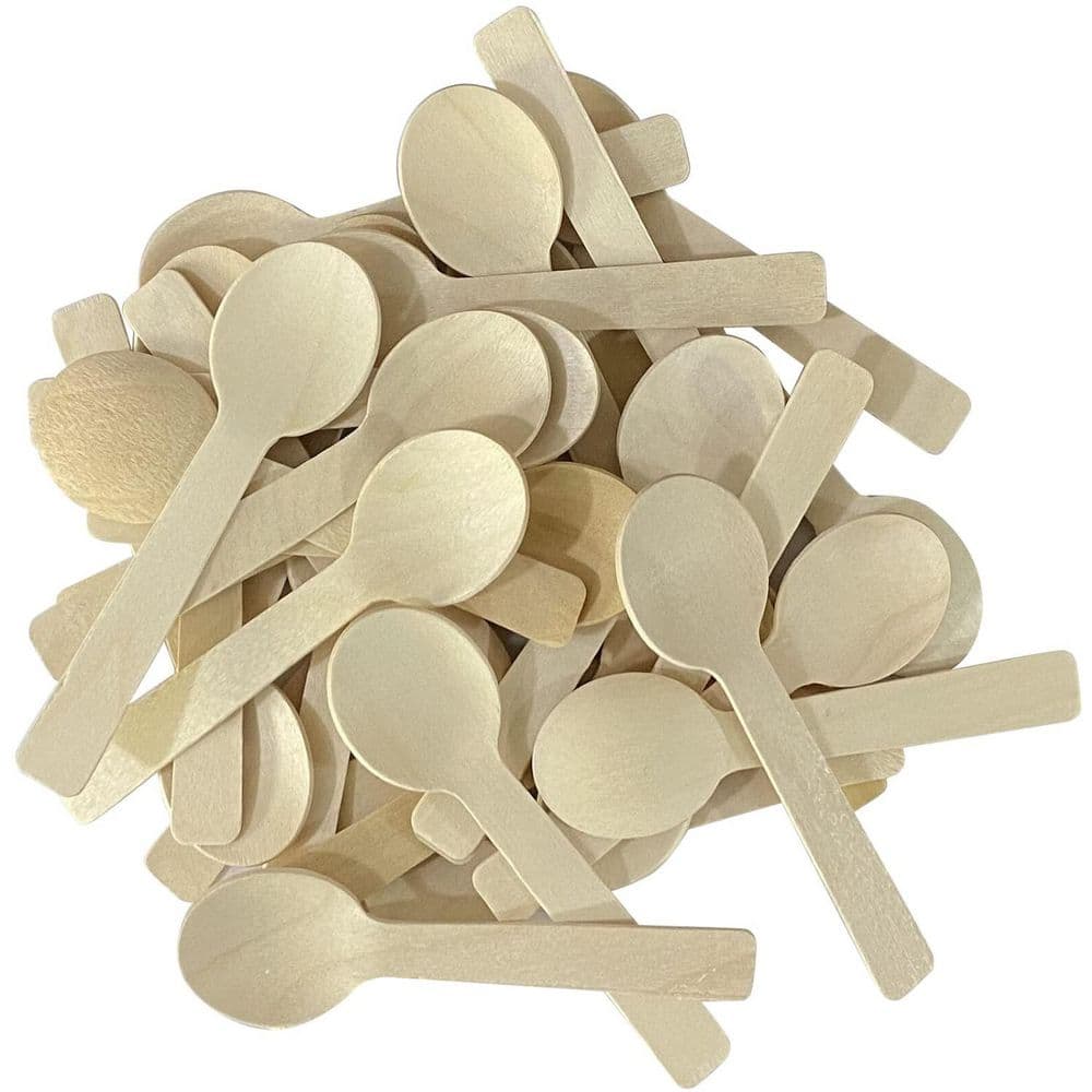 200-Pieces Natural Birchwood Mini Wooden Spoons Compostable Disposable Cutlery Eco-Friendly for Parties Weddings price history on PriceWatchPro