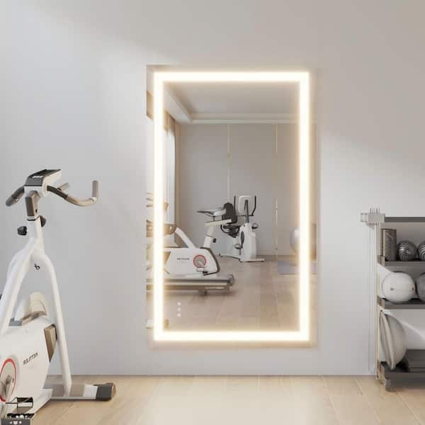 36 in. W x 60 in. H Wall-mounted Full-length Mirror LED Light Dresser Mirror Full Body Mirror