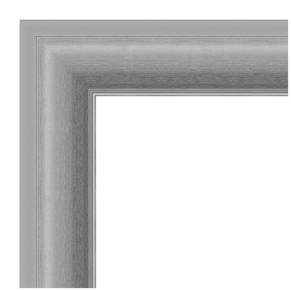Peak Frame 26" x 22" Silver Polystyrene Rectangular Wall Mirror