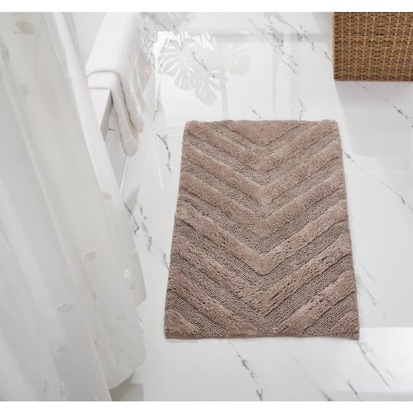 Better Trends Hugo Collection 24 in. x 40 in. Gray 100% Cotton Rectangle Bath Rug