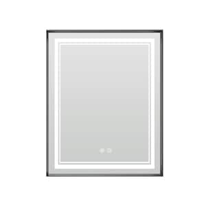 24 in. W x 30 in. H Rectangular Aluminum Alloy Framed Recessed/Surface Mount Medicine Cabinet with Mirror Dimmable LED