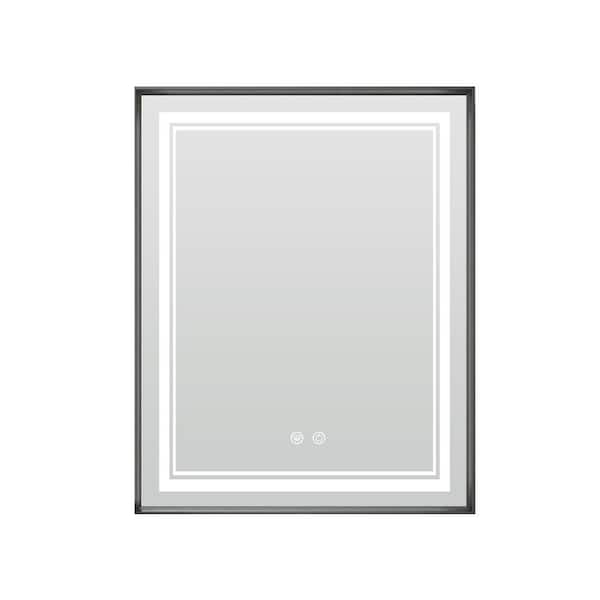 24 in. W x 30 in. H Rectangular Aluminum Alloy Framed Recessed/Surface Mount Medicine Cabinet with Mirror Dimmable LED