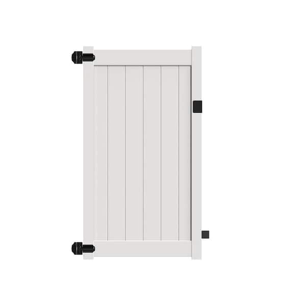 Barrette Outdoor Living Bryce and Washington Series 4 ft. W x 6 ft. H White Vinyl Un-Assembled Fence Gate