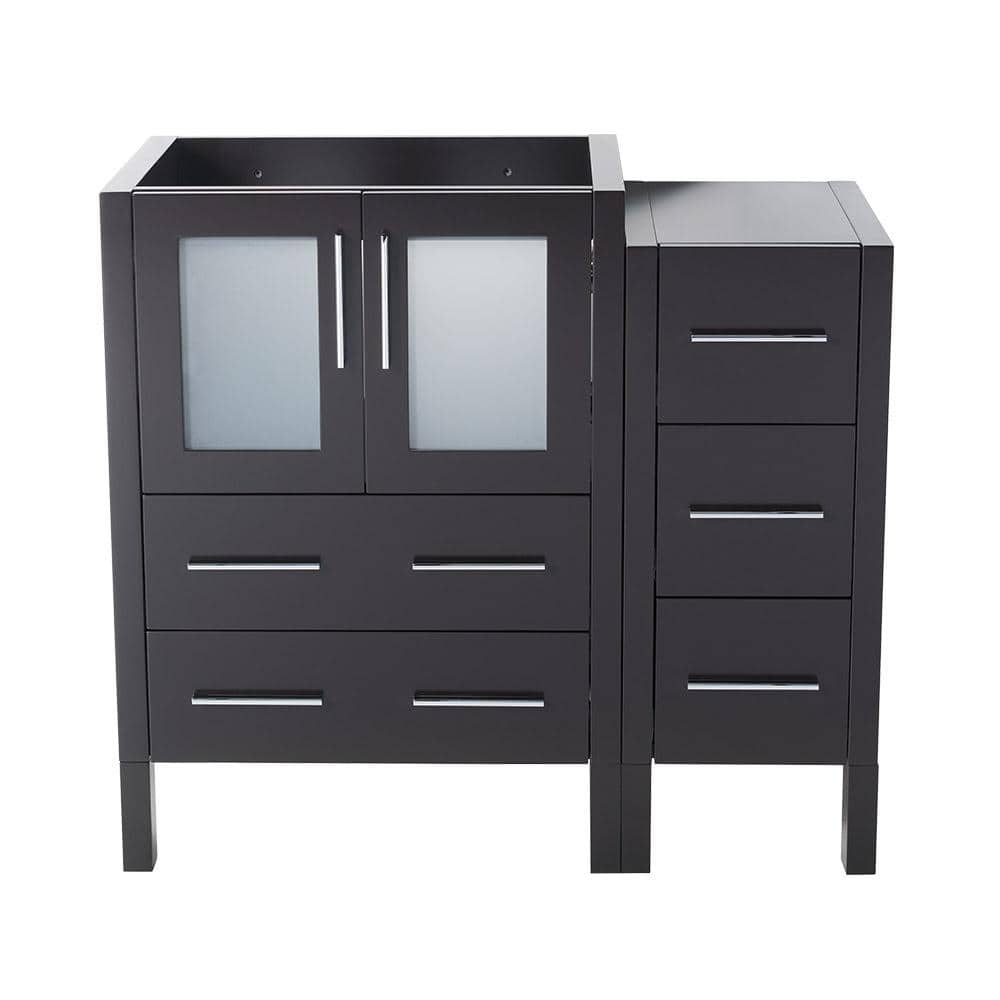 Espresso Engineered Wood Modern Freestanding Bathroom Vanity Base