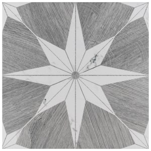 Llama Stella Loire Verso Silver Smoke 9-3/4 in. x 9-3/4 in. Porcelain Floor and Wall Tile (10.88 sq. ft./Case)