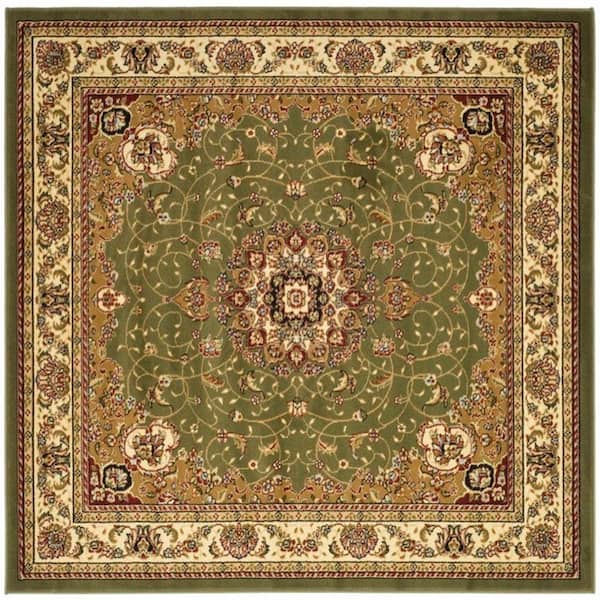 Lyndhurst Sage/Ivory 6 ft. x 6 ft. Square Border Antique Floral Area Rug