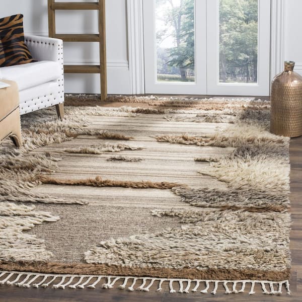 Kenya Grey/Brown 10 ft. x 14 ft. Solid Color Area Rug
