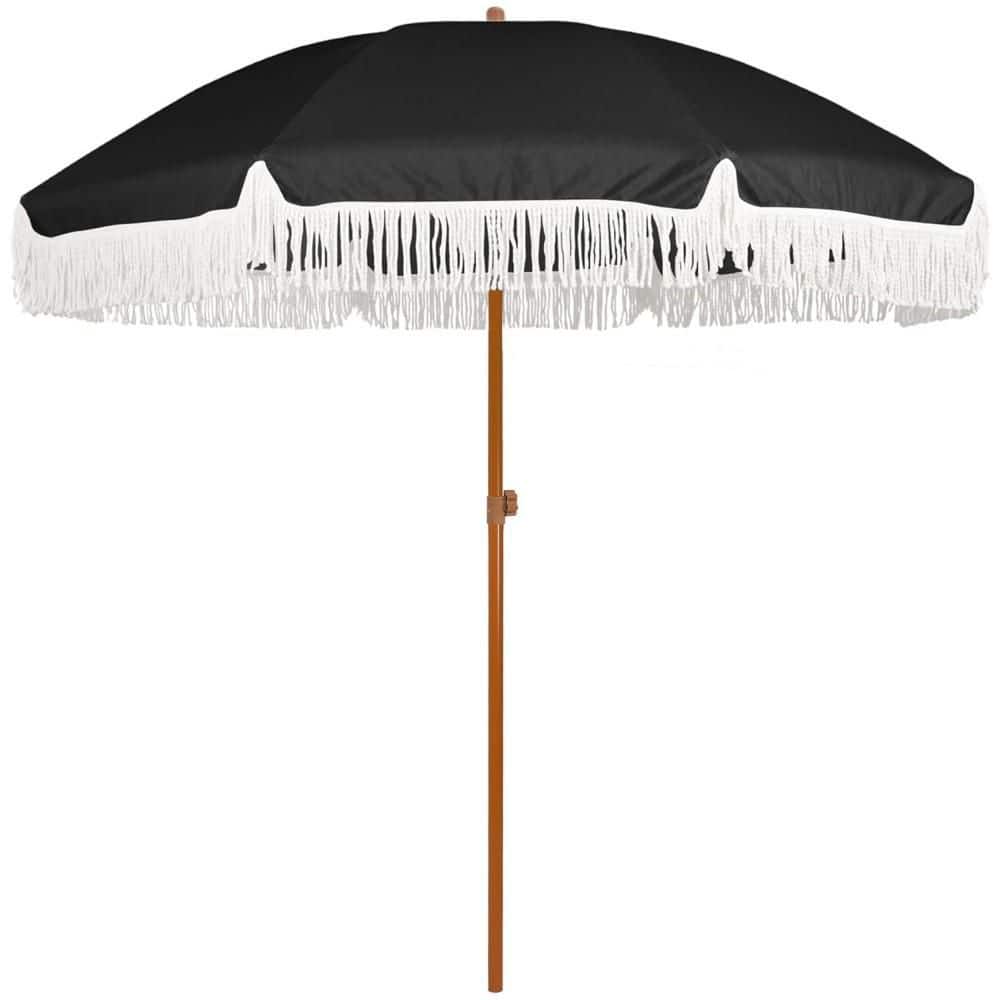 UPF50+ Outdoor Umbrella, 7 ft, Sturdy Steel Frame, Push Button Tilt, Market, Patio Umbrella in Noble Black price history on PriceWatchPro