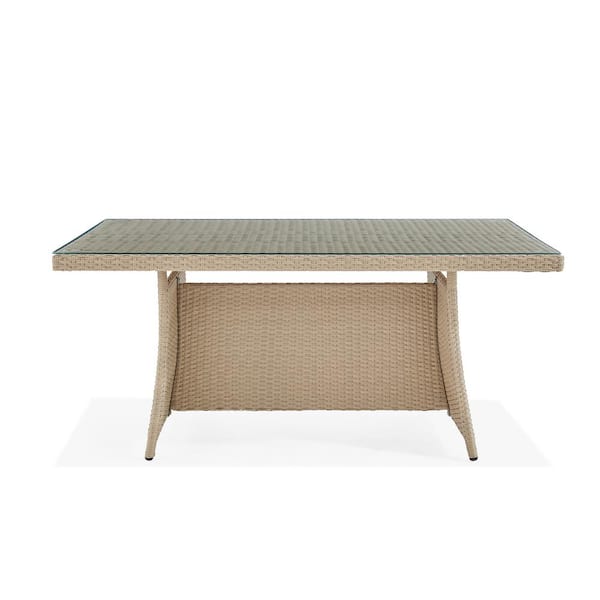 Pure Garden Canaan Beige Rectangular Wicker Outdoor Accent Table
