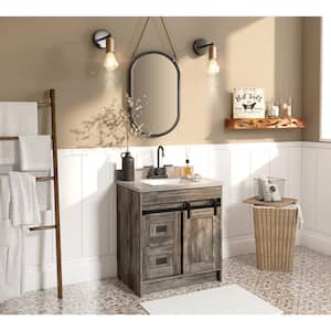 Barnstable 30 in. W x 22 in. D Vanity in Driftwood Gray with Cultured Marble Vanity Top in Pewter with White Basin