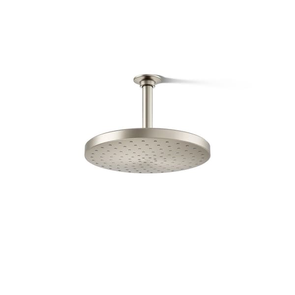 KOHLER Awaken 1-Spray Patterns 2.5 GPM 9.875 in. Ceiling Mount Fixed Shower Head in Vibrant Brushed Nickel