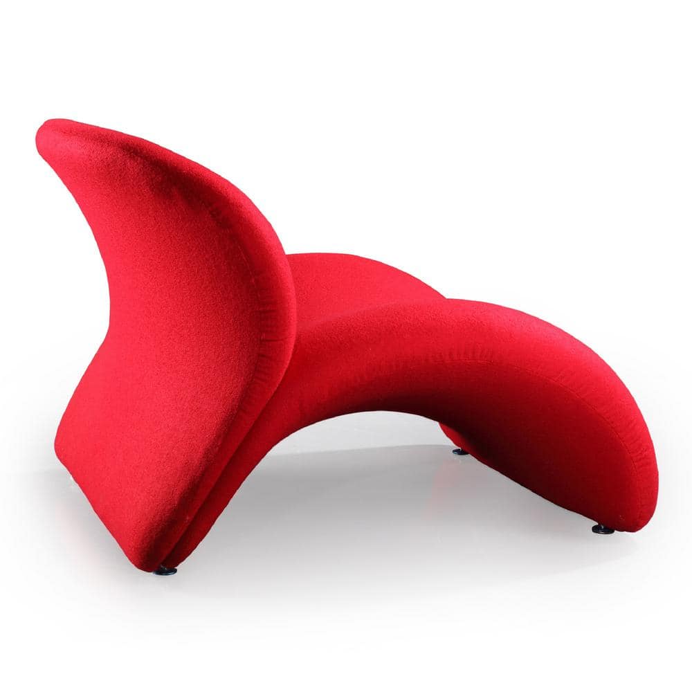 Rosebud Red Geometric Metal Chaise Lounge