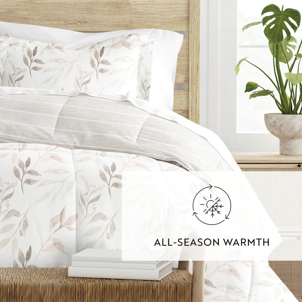 Ivory Full Down Alternative Reversible Comforter Set