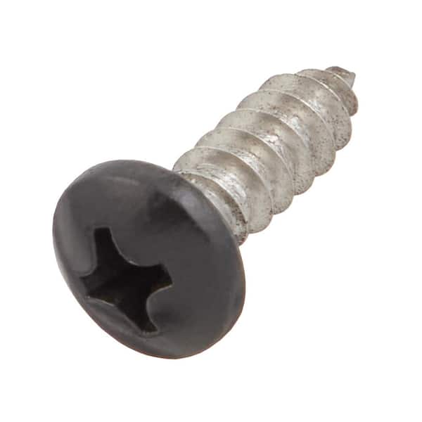 #8 x 1/2 in. Black Stainless Steel Phillips Pan Head Sheet Metal Screw (20-Pack)