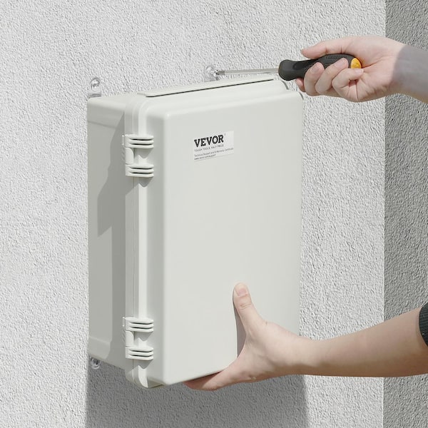 Electrical Junction Box 16.93 x 12.99 x 7.09 in. ABS Plastic Electrical Enclosure Box Hinged Cover Stainless Steel Latch