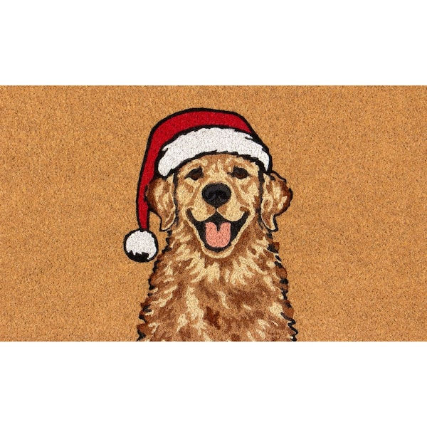 Santa Retriever 18 in. x 30 in. Coir Doormat
